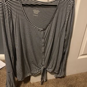 Long sleeve striped blouse